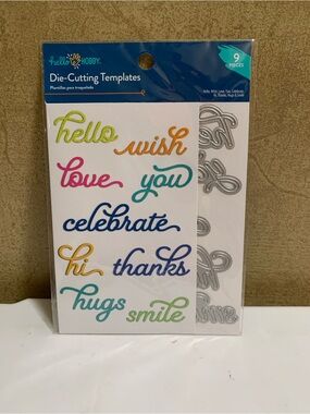 HELLO HOBBY 9 piece DIE CUTTING WORDS NEW in Pkg